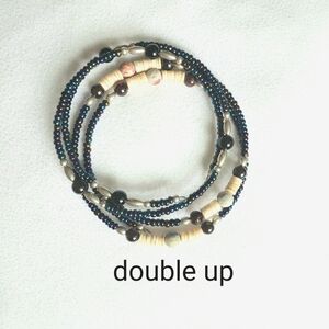 Two Big Wrist Sterling Silver And Natural Stone Bracelets